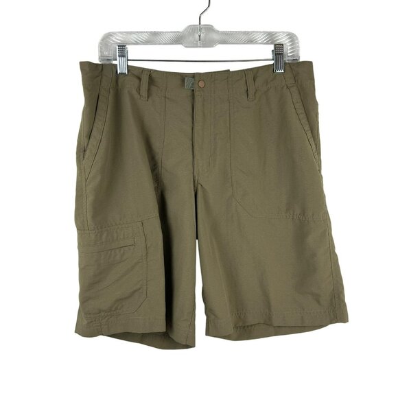 Patagonia Pants - Patagonia Cargo Shorts Women 12 Green Brown 9" Outdoors Hiking Camping Pockets